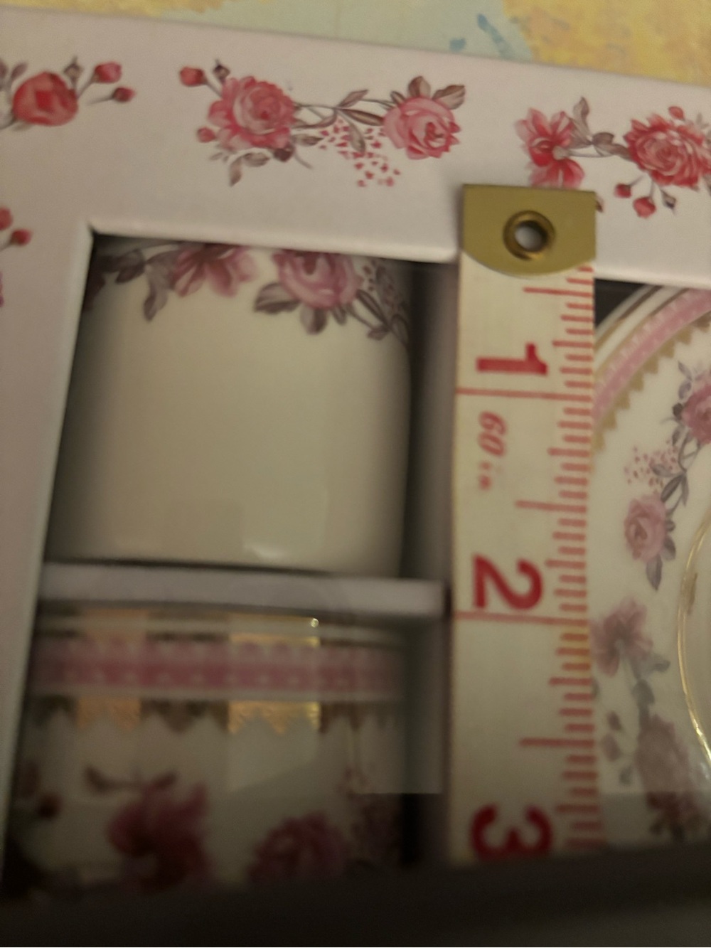 Grace teaware set of 4 espresso cups + saucers.Pink + white floral design. 26.00 - Picture 3 of 3